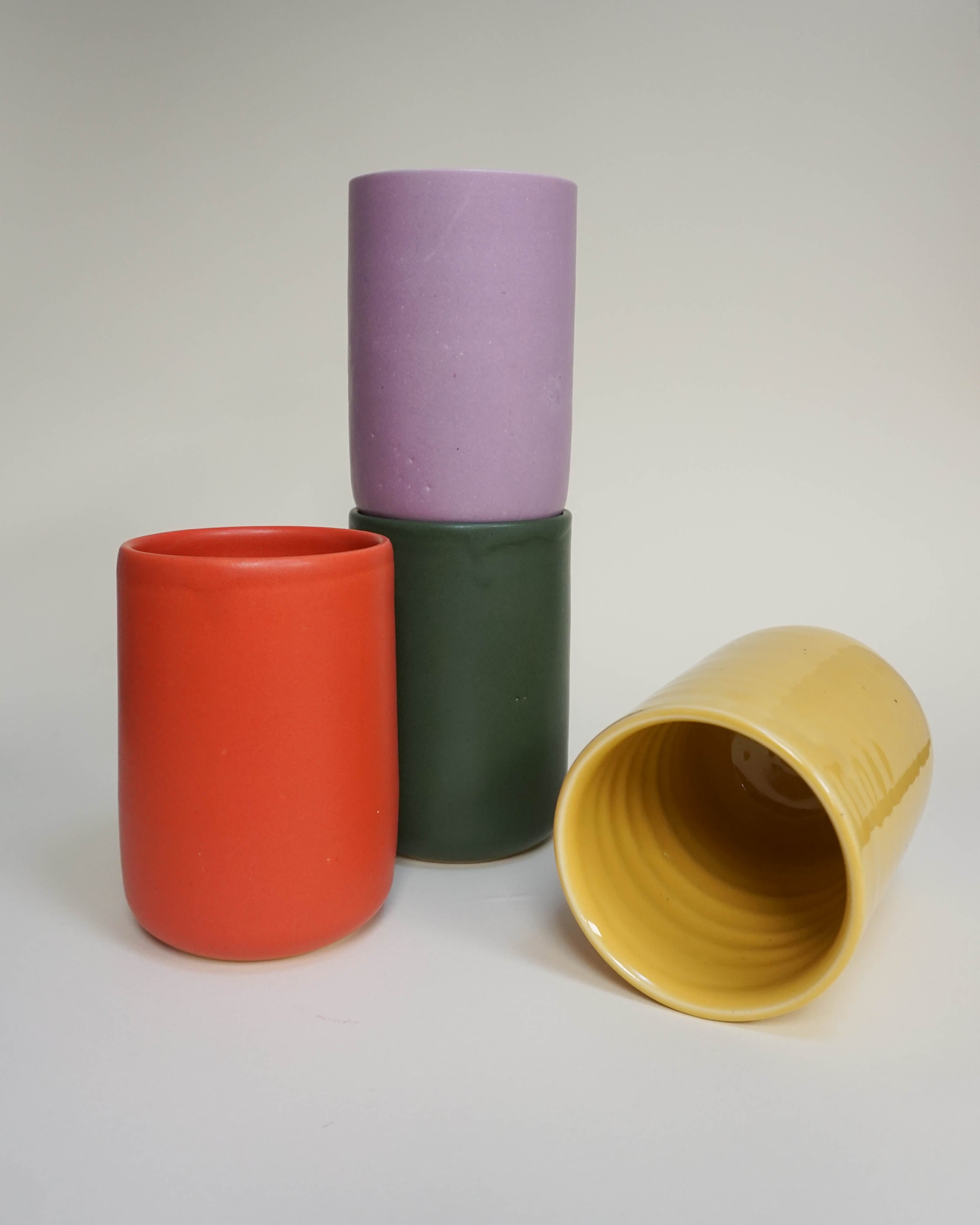 Tubular Vase in Lobster Red