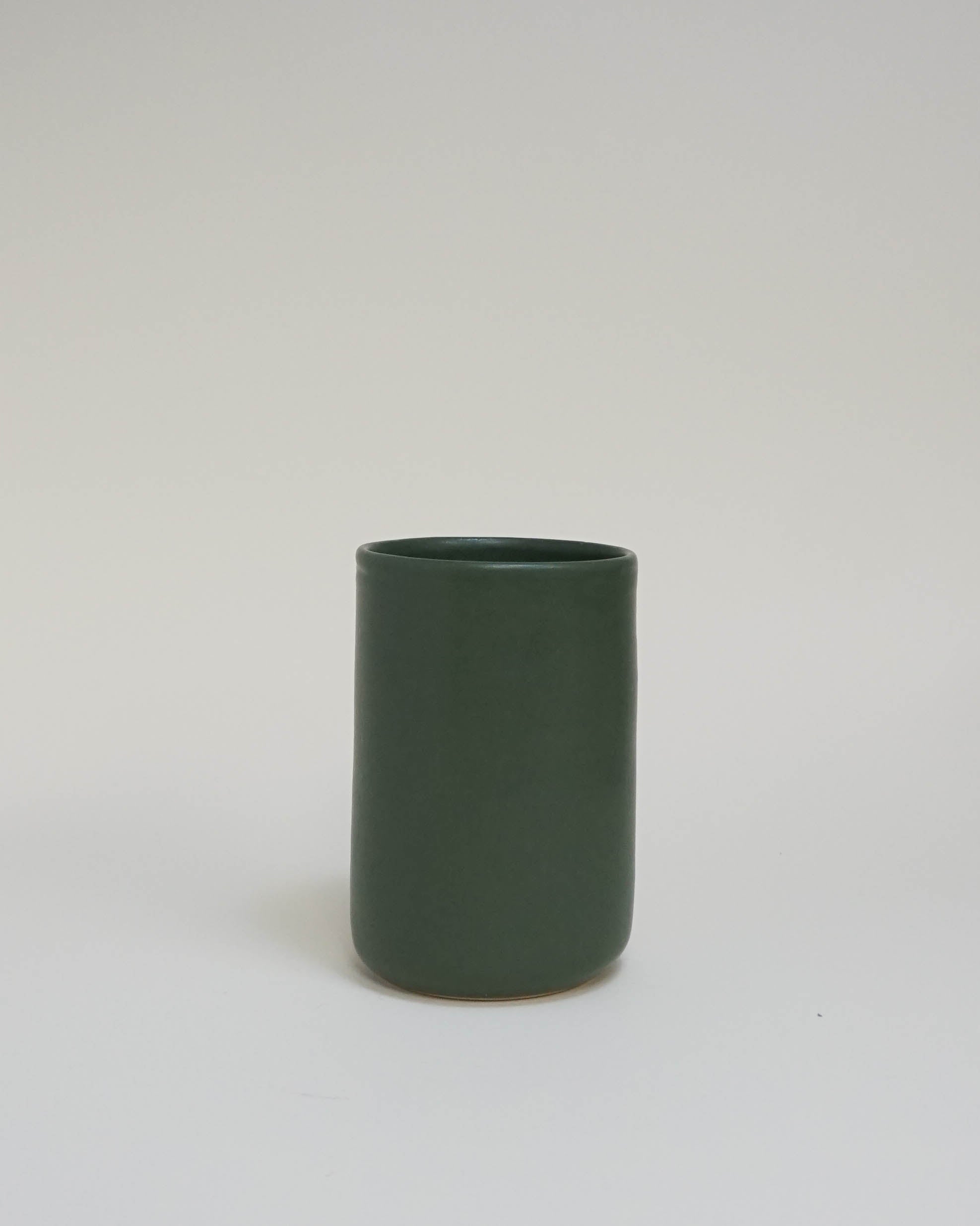 Tubular Vase in Matte Forrest Green