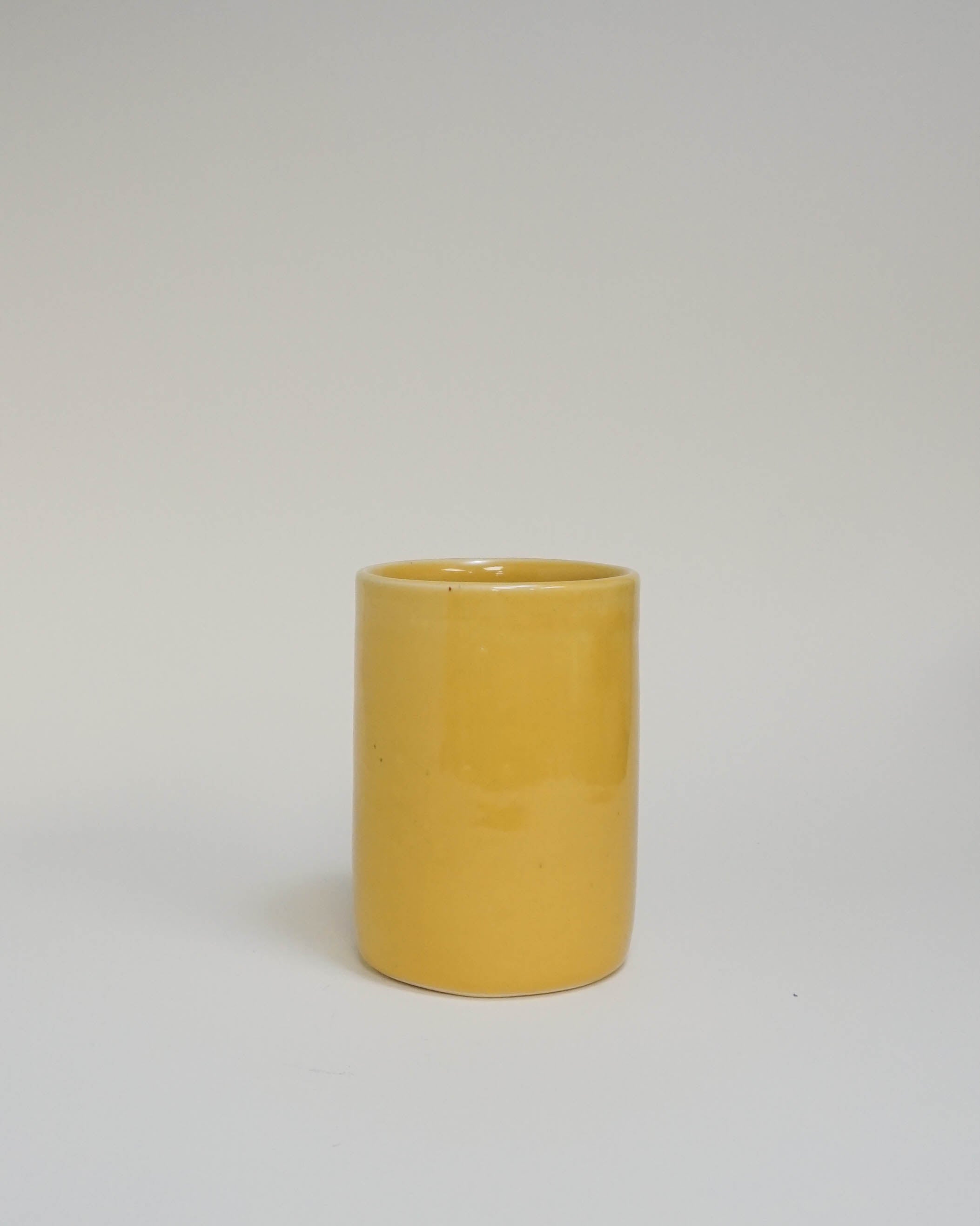 Tubular Vase in Glossy Sunflower Yellow