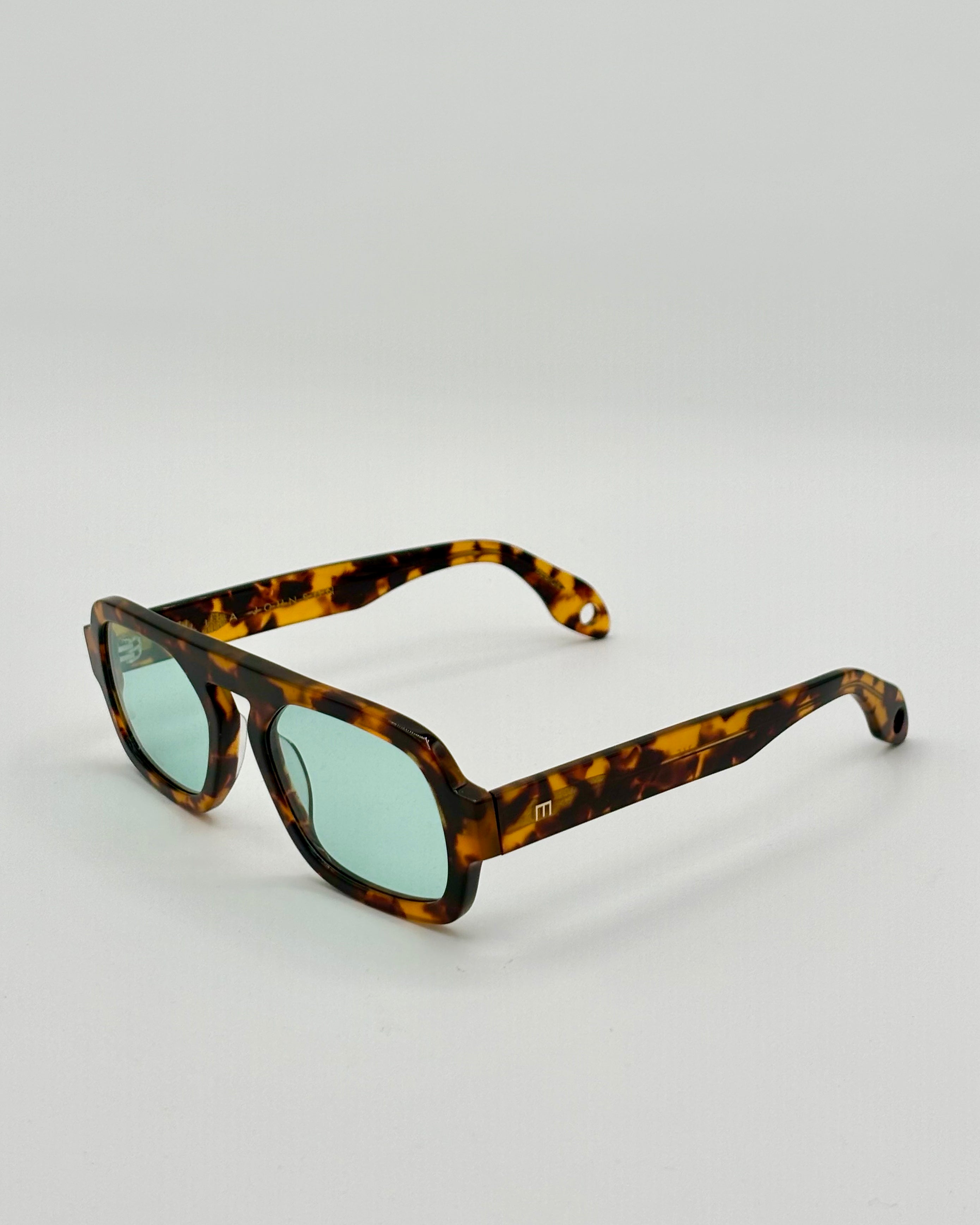 Jane Mini Sunglasses in Brown Tortoise with Blue Lenses