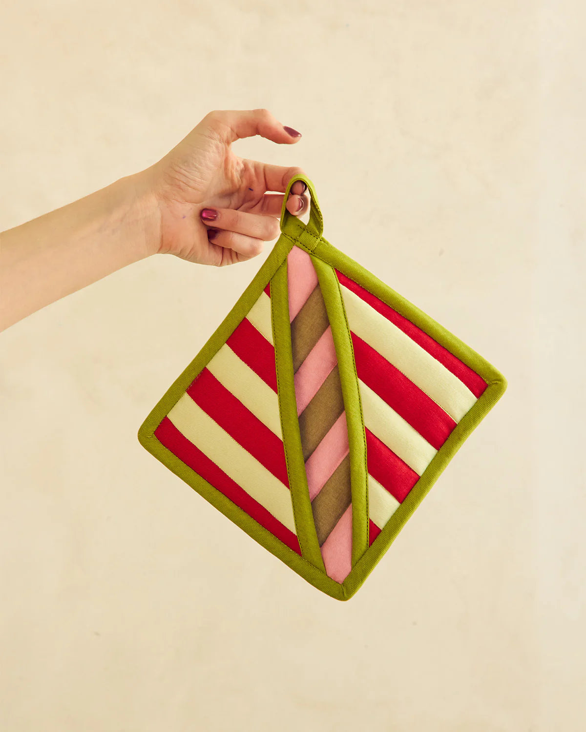 Stripe Pot Holder in Ladybug